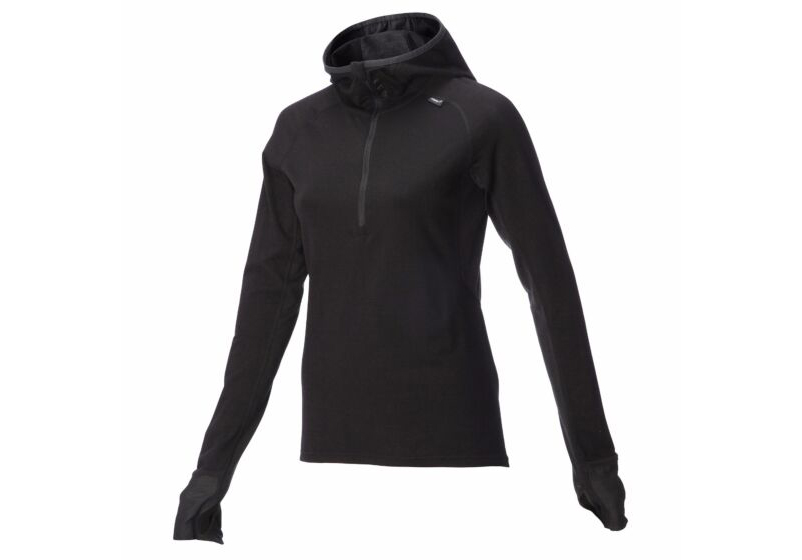 Bluzy Inov-8 Merino Long Sleeve With Hood Damskie Czarne POU-431752